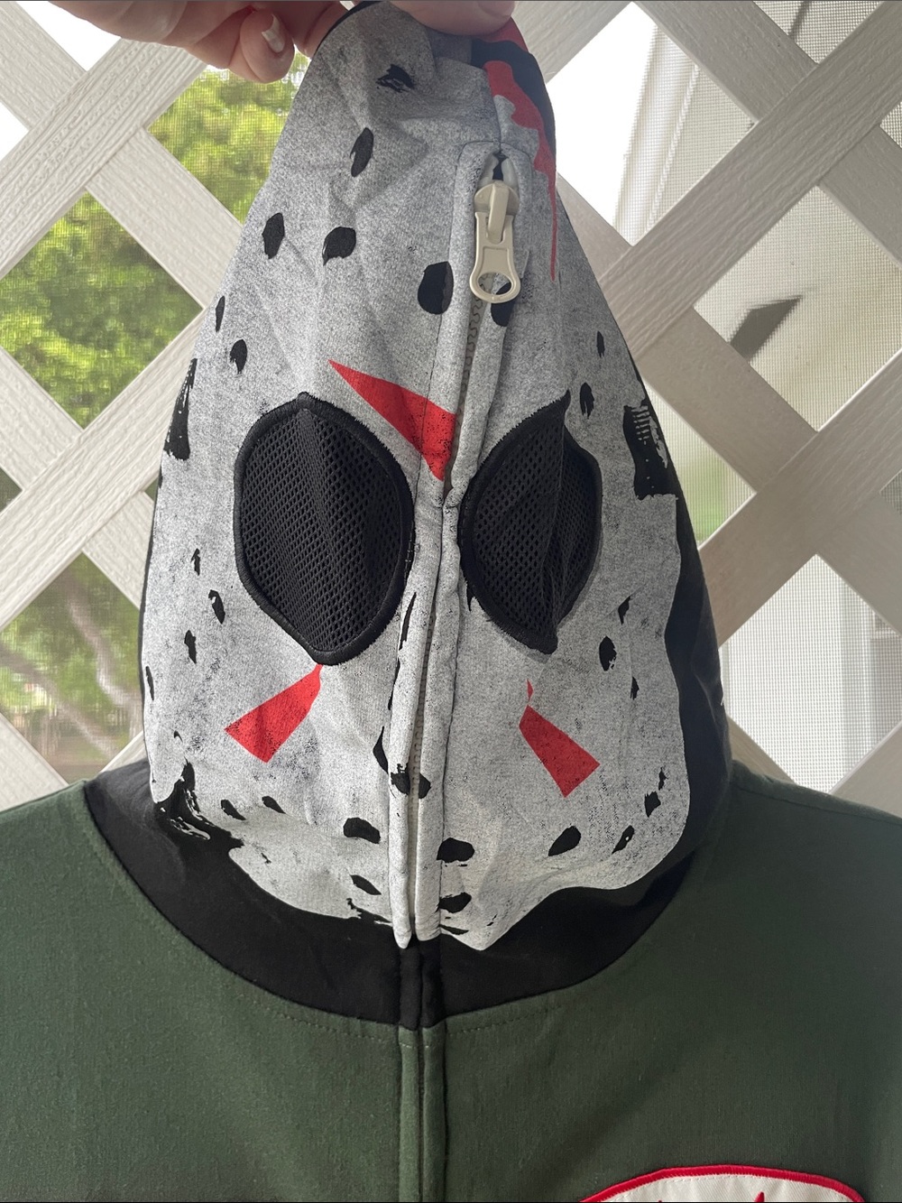 Bioworld Friday The 13th Jason Full Zip Front Green Size L Cosplay Hoodie - Picture 3 of 8